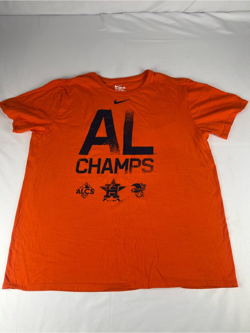 Nike Houston Astros AL Champs 2017 Orange T-Shirt Men’s XL Athletic Cut MLB Tee